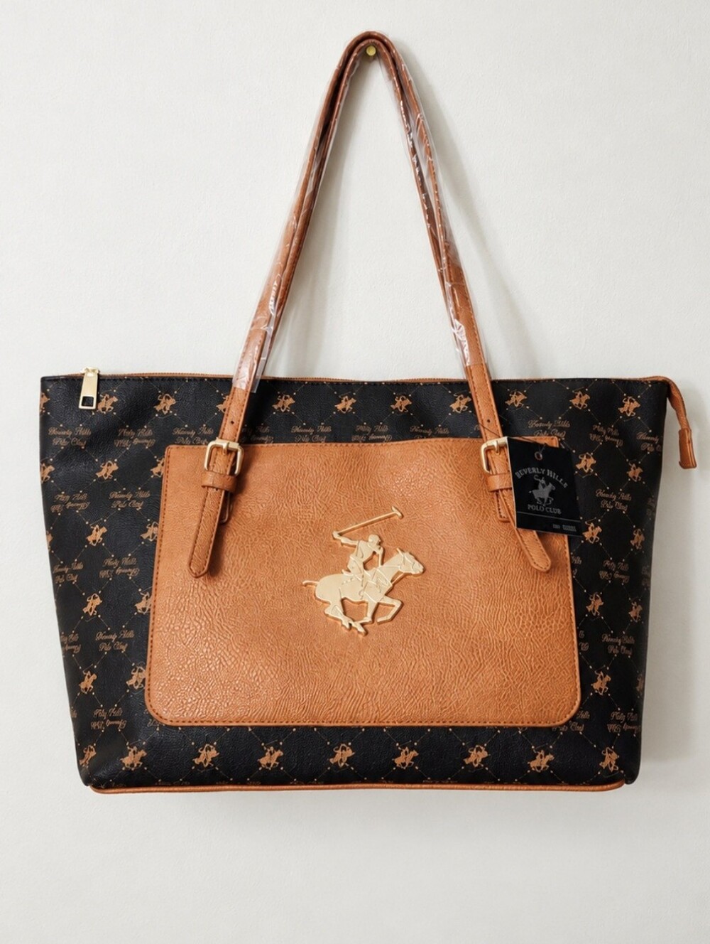 Beverly Hills Polo Club Brown Logo Tote Bag New With Tags